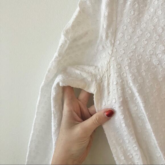 Anthro HD in Paris White Tie Waist Blouse - Picture 5 of 8